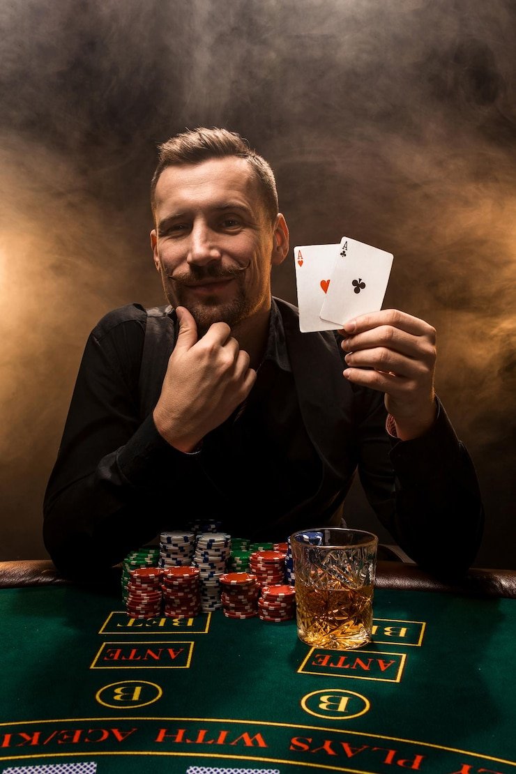 Dealer profesional di studio Live Casino playerslot88 sedang membagikan kartu Baccarat